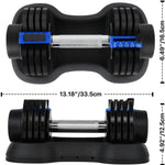 GoSuperFit™ Adjustable Dumbbell Fast Adjustment Function With Weight Plate